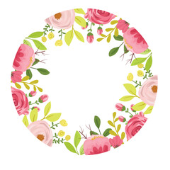 Maroon Red Rose Floral Arrangement on the Edge with Greenery and Wildflowers