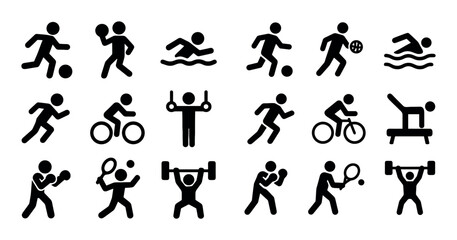 Naklejka premium Athlete Icon Grid