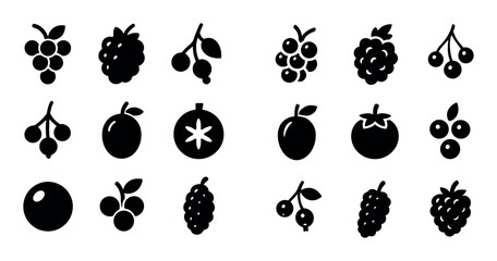 Black Fruit Icons