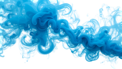 Swirling blue ink cloud creates a mesmerizing abstract design, perfect for artistic and modern projects isolated on transparent background