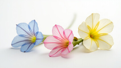 Beautiful natural primula flowers against a white backdrop




