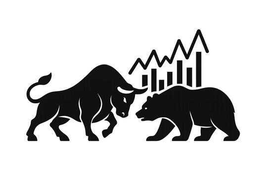 bullish and bearish stock trading graph
