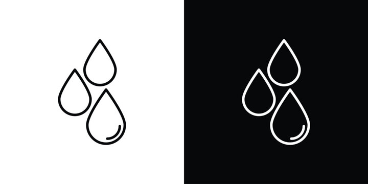 Water drop icon in outline style. Vector.