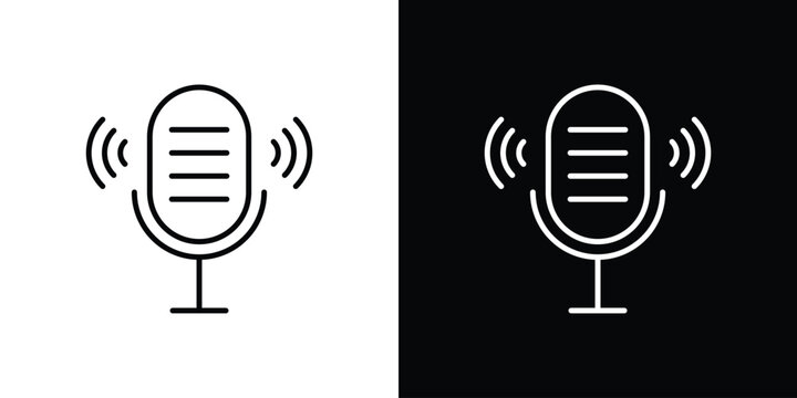 Voice recording icon in outline style. Vector.