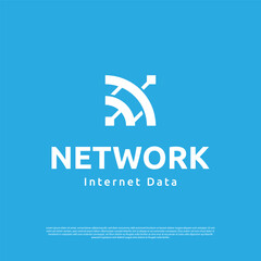 Geometric letter N arrow technology logo vector design template