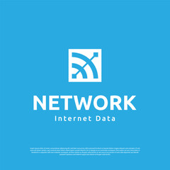 Geometric letter N arrow technology logo vector design template