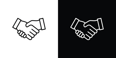 Shake hands icon in outline style. Vector. © Surya