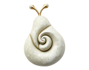 Whimsical Seashell Sculpture with Golden Antennae