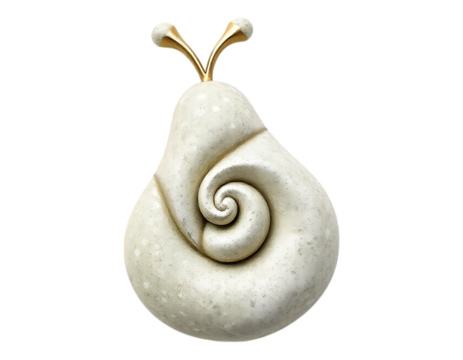 Whimsical Seashell Sculpture with Golden Antennae