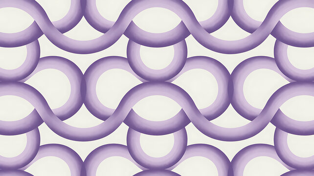 Seamless abstract pattern with interlocking purple loops and gradient shading - Powered by Adobe
