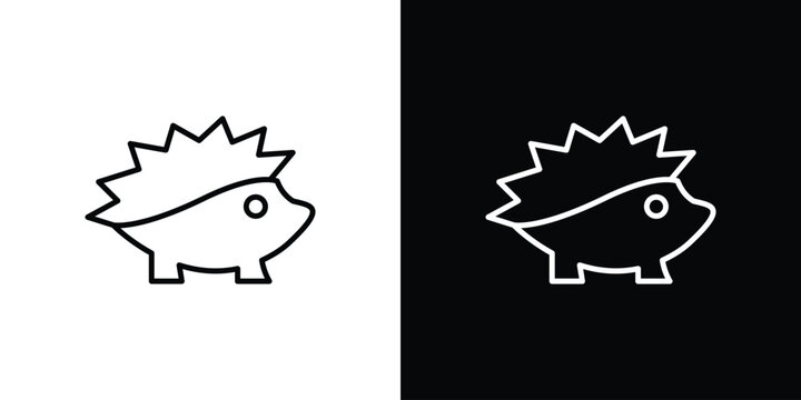 Hedgehog icon in outline style. Vector.