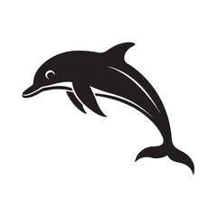 Fototapeta premium silhouette dolphin jumping out of water