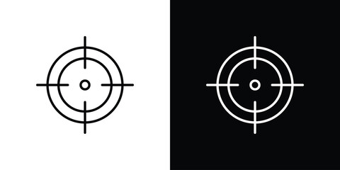 Gun target icon in outline style. Vector.