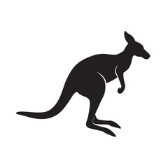 silhouette kangaroo jumping