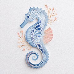 Fototapeta premium Ornate seahorse design