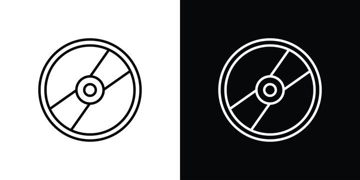 DVD icon in outline style. Vector.