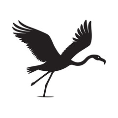 Fototapeta premium silhouette flamingo flying