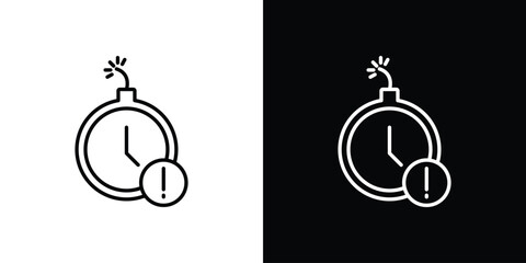 Deadline icon in outline style. Vector. © Surya