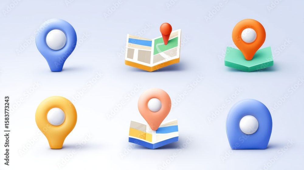 Aufkleber maps and geo pins. make your own custom location pin icon for app or contact web page. map with pin 