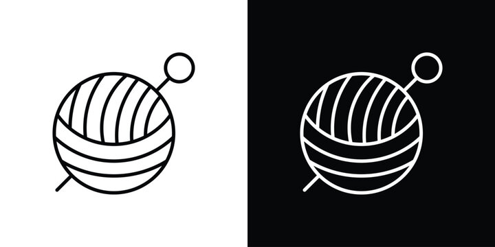 Crochet icon in outline style. Vector.