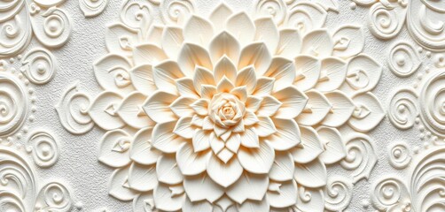 Intricate white rosette pattern on textured background, background, rosette pattern