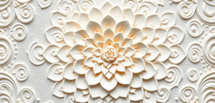 Intricate white rosette pattern on textured background, background, rosette pattern