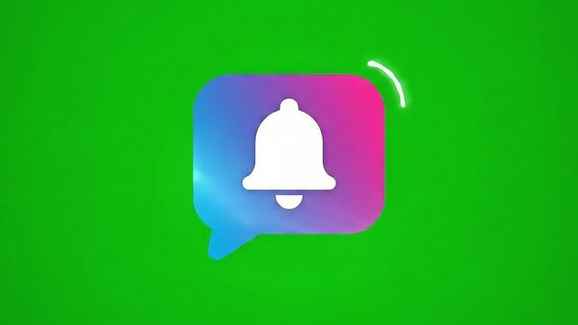 Notification Icon on Green Screen | App Alert Animation