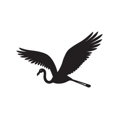 Obraz premium silhouette flamingo flying