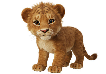Isolated Playful Lion Cub Portrait