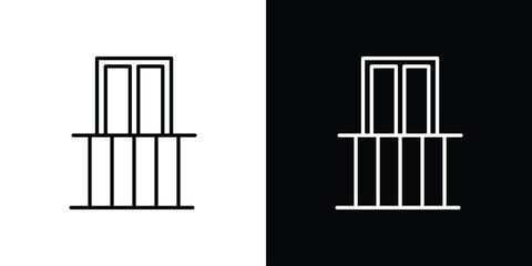 Obraz premium Balcony icon in outline style. Vector.