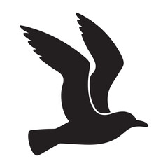 Fototapeta premium silhouette seagull flying over the ocean