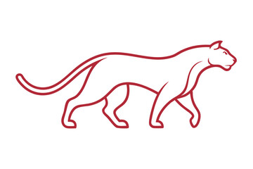 Elegant Panther Mascot Line Drawing Logo Modern Wildlife Art