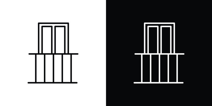 Balcony icon in outline style. Vector.