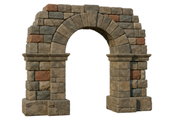 Isolated Stone Archway Structure, Ancient Ruins