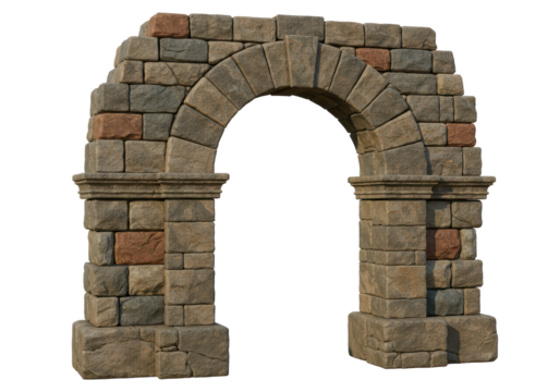 Isolated Stone Archway Structure, Ancient Ruins