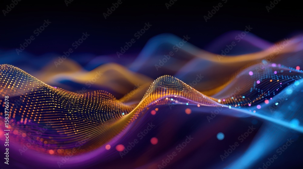 Poster big data flow technology and science vector background, tech abstraction with lines electronics and 