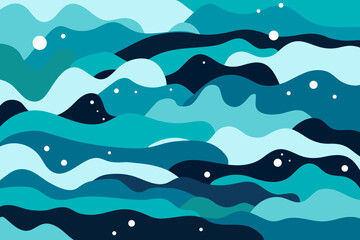 Abstract background with curves and waves. Stylized sea waves. Vector illustration