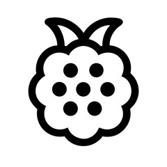 Raspberry Icon Minimalist Vector Illustration for Food and Fruit Themes - Downloadable Graphic Design Element Featuring Black and White Design