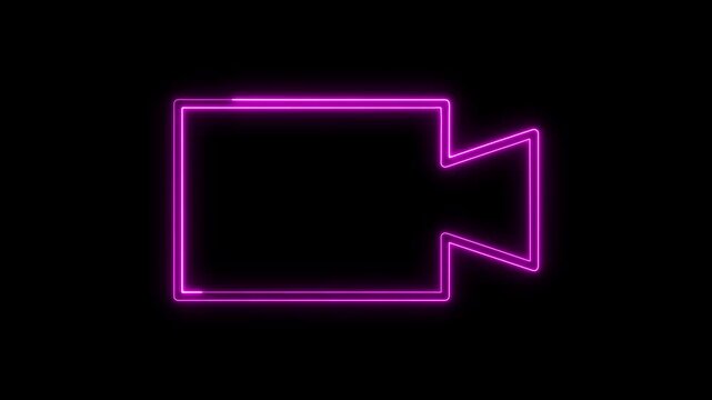 Video Camera Icon , Glowing Film and Media Symbol , A video recording icon video camera symbol movie sign.
