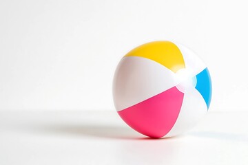 Colorful Beach Ball on White Background

