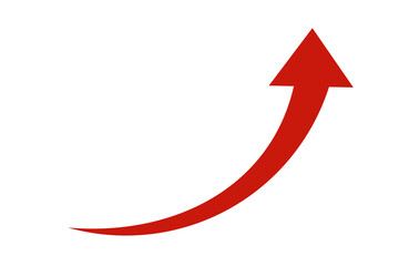 red curved graph with arrow png file type