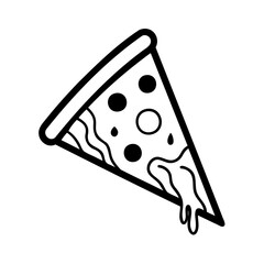 Pizza slice with cheese pepperoni on a food