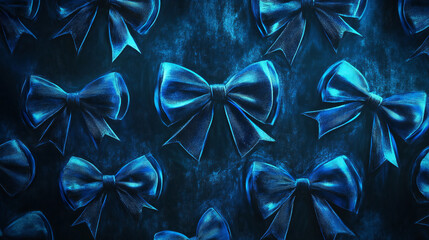 Elegant Blue Bows Background Texture for Festive Celebrations