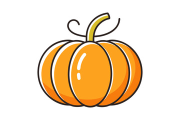 Minimalist Pumpkin Line Art Drawing for Autumn or Halloween Decor