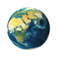  earth isolated in White Background, earth vector, Flat lay vector illustration