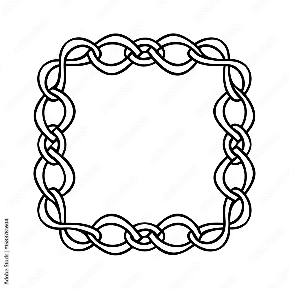 Aufkleber interwoven frame design with a square shape rounded corners on a border graphic