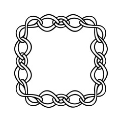 Interwoven frame design with a square shape rounded corners on a border graphic