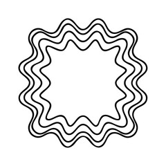 Wavy outline frame on with three concentric border lines a blank center vector