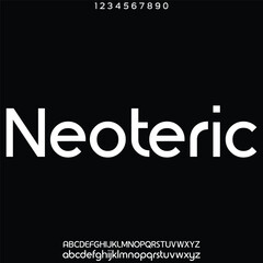 Futuristic minimalist style alphabet display font vector. Modern thin typography style