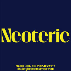 Futuristic minimalist style alphabet display font vector. Modern thin typography style